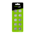 Green Cell Blister 10x Litiumbatteri CR2032 3V 220mAh Knapp