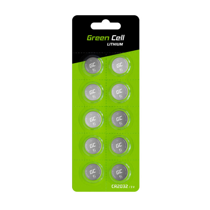 Green Cell Blister 10x Litiumbatteri CR2032 3V 220mAh Knapp - Bild 1