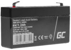 Green Cell AGM VRLA 6V 1.2Ah underhållsfri batteri för larmsystem. kassaapparat. leksaker.