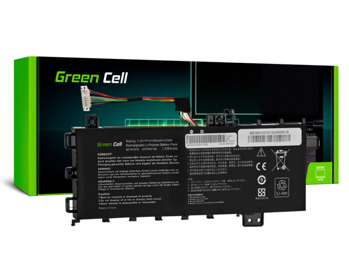 Green Cell batteri B21N1818 C21N1818-1 för Asus VivoBook 15 A512 A512DA A512FA A512JA R512F R512U X512 X512DA X512FA X512FL. - Bild 1