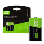 Gröna Cell Återladdningsbara Batterier 4x D R20 HR20 Ni-MH 1.2V 8000mAh