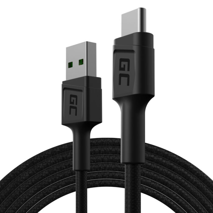 Green Cell kabel Green Cell PowerStream USB-A - USB-C 200cm snabbladdning Ultra Charge. QC 3.0 - Bild 1