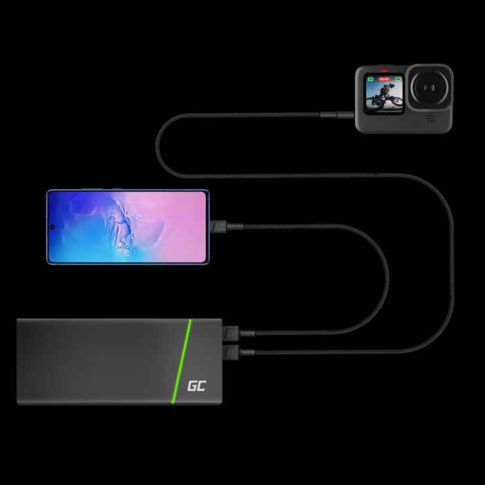 Green Cell Kabel Green Cell PowerStream USB-A - USB-C 30cm snabbladdning Ultra Charge. QC 3.0. - Bild 5
