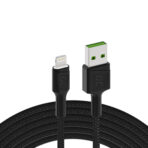 Green Cell Kabel Ray USB-A - Lightning Vit LED 200cm med stöd för Apple 2.4A snabbladdning.