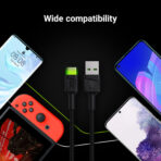 Green Cell Kabel Ray USB-Kabel - USB-C 120cm med grön LED-bakgrundsbelysning och stöd för snabbladdning Ultra Charge. QC 3.0. - Bild 4
