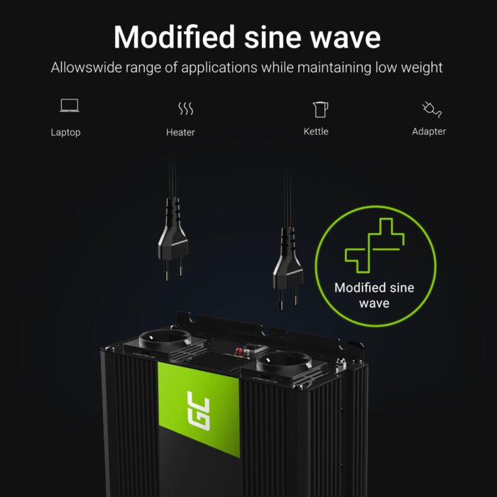 Green Cell Strömomvandlare 24V till 230V 3000W/6000W Modifierad sinusvåg - Bild 2