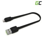 Green Cell kabel GCmatte Lightning Flat kabel 25 cm med snabbladdning Apple 2.4A.