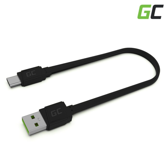 Green Cell Kabel GCmatte USB-C Platt kabel 25 cm med snabbladdning. - Bild 1