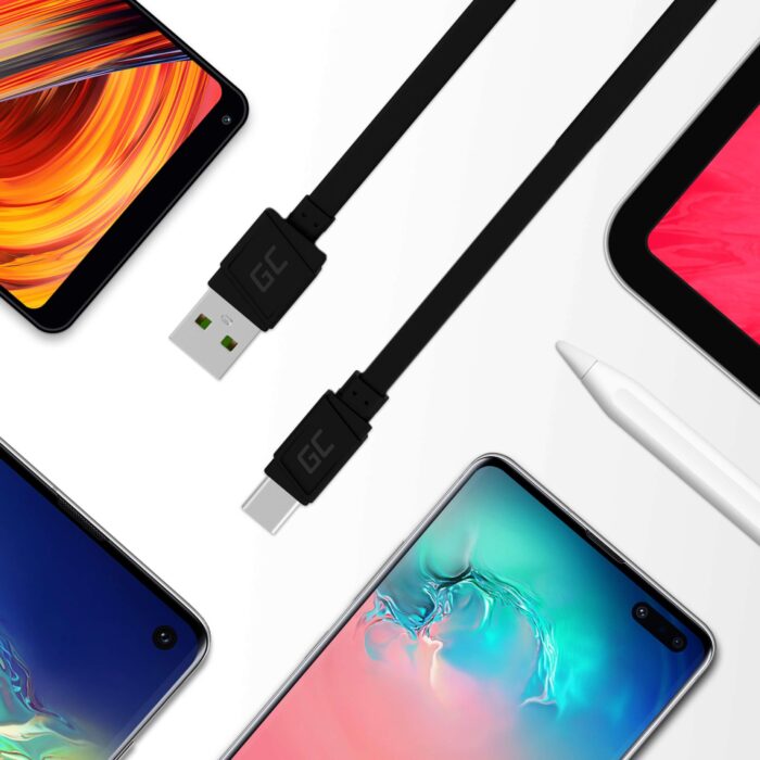 Green Cell Kabel GCmatte USB-C Platt kabel 25 cm med snabbladdning. - Bild 3