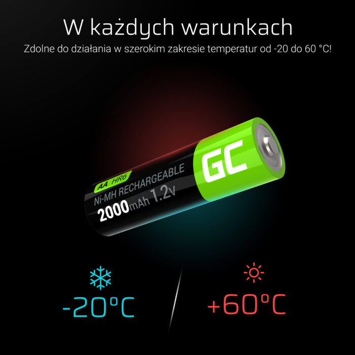 Green Cell Återladdningsbara Batterier 2x AA HR6 2000mAh - Bild 2