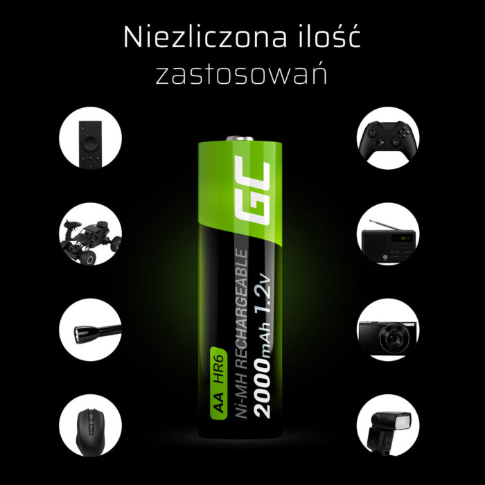 Green Cell Återladdningsbara Batterier 2x AA HR6 2000mAh - Bild 5