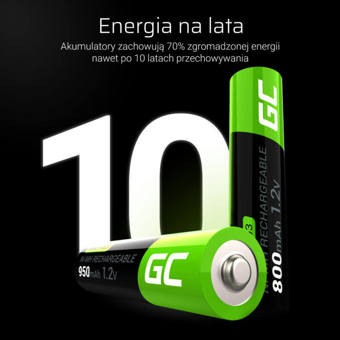 Gröna Cell Återuppladdningsbara Batterier 4x AAA HR03 950mAh - Bild 2