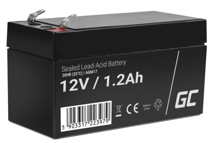 Green Cell AGM VRLA 12V 1.2Ah underhållsfri batteri för larmsystem. kassaregister. leksaker. - Bild 1