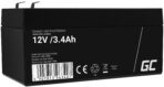 Green Cell AGM VRLA 12V 3.4Ah underhållsfri batteri för larmsystem. kassaapparat. leksaker.