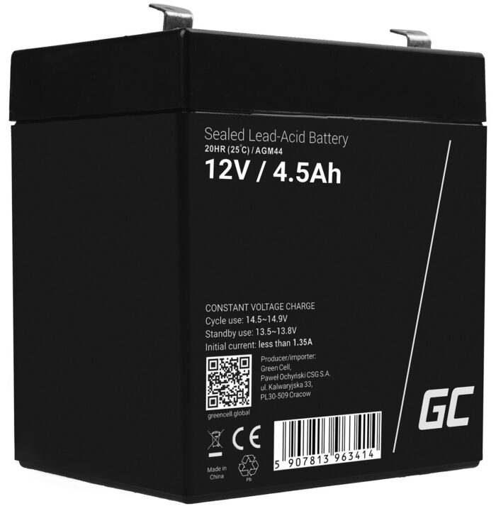 Green Cell AGM VRLA 12V 4.5Ah underhållsfri batteri för UPS-enheter. - Bild 1