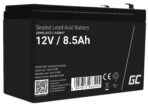 Green Cell AGM VRLA 12V 8.5Ah underhållsfri batteri för larmsystem. kassaapparat. leksaker.