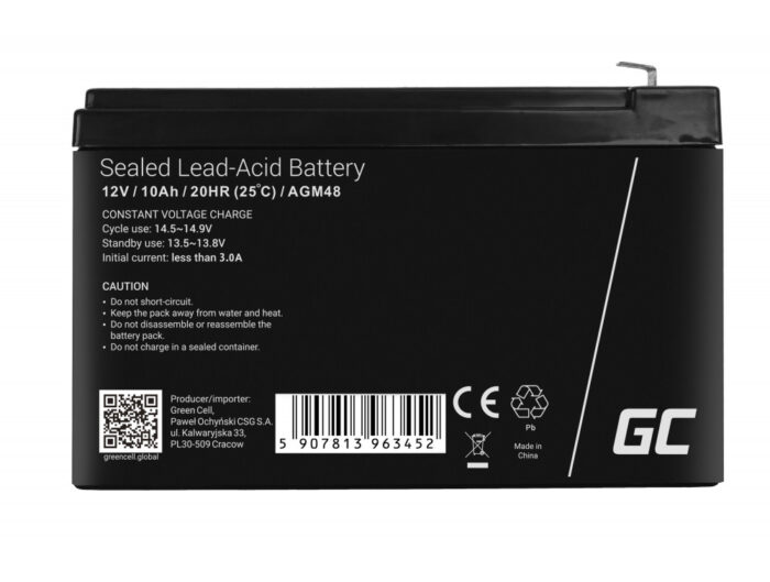 Green Cell AGM VRLA 12V 10Ah underhållsfri batteri för UPS-enheter. - Bild 4