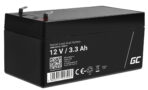 Green Cell AGM VRLA 12V 3.3Ah underhållsfri batteri för larmsystem. kassaapparat. leksaker.