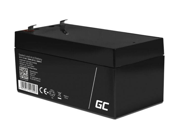 Green Cell AGM VRLA 12V 3.3Ah underhållsfri batteri för larmsystem. kassaapparat. leksaker. - Bild 3