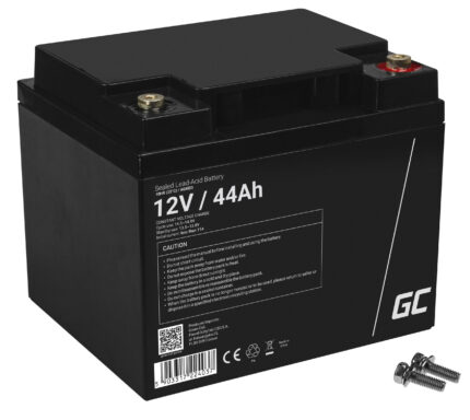 Green Cell AGM VRLA 12V 44Ah underhållsfri batteri för gräsklippare. skoter. båt. rullstol.