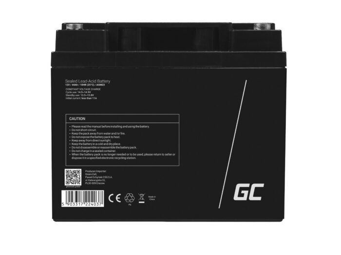 Green Cell AGM VRLA 12V 44Ah underhållsfri batteri för gräsklippare. skoter. båt. rullstol. - Bild 2