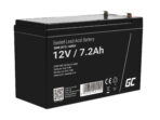 Green Cell AGM VRLA 12V 7.2Ah underhållsfri batteri för larmsystem. kassaapparat. leksaker.