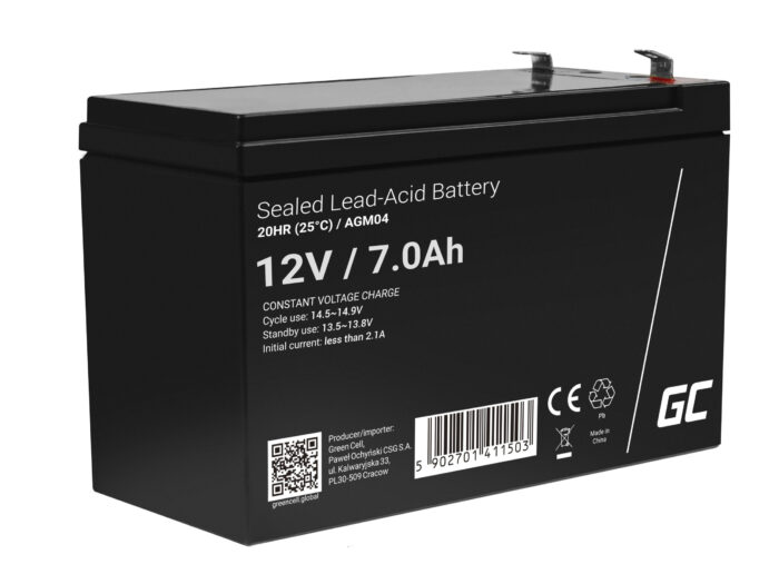 Green Cell AGM VRLA 12V 7Ah underhållsfri batteri för UPS-enheter. - Bild 1