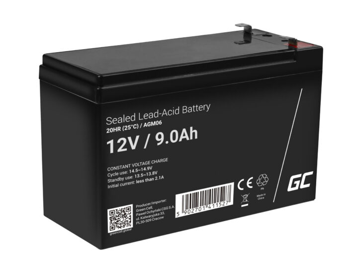 Green Cell AGM VRLA 12V 9Ah underhållsfri batteri för UPS-enheter. - Bild 1