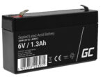 Green Cell AGM VRLA 6V 1.3Ah underhållsfri batteri för larmsystem. kassaapparat. leksaker.