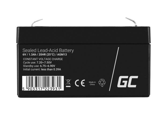 Green Cell AGM VRLA 6V 1.3Ah underhållsfri batteri för larmsystem. kassaapparat. leksaker. - Bild 3