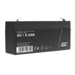 Green Cell AGM VRLA 6V 3.2Ah underhållsfri batteri för larmsystem. kassaapparat. leksaker.