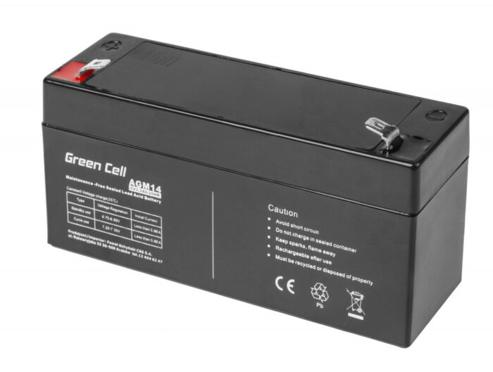 Green Cell AGM VRLA 6V 3.2Ah underhållsfri batteri för larmsystem. kassaapparat. leksaker. - Bild 2