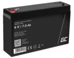 Green Cell AGM VRLA 6V 7Ah underhållsfri batteri för larmsystem. kassaapparat. leksaker.