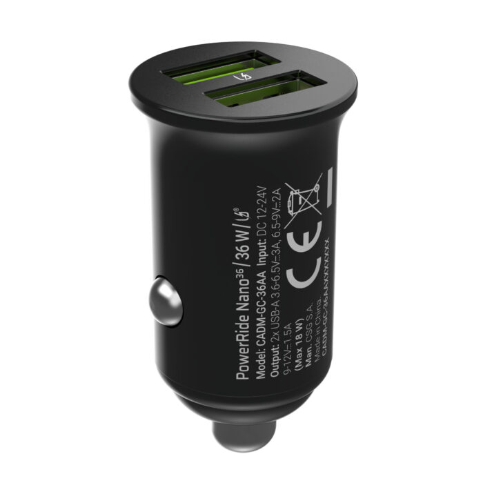 Green Cell Billaddare 36W Green Cell PowerRide Nano36 med 2x USB-A Ultra Charge Snabbladdning. - Bild 2