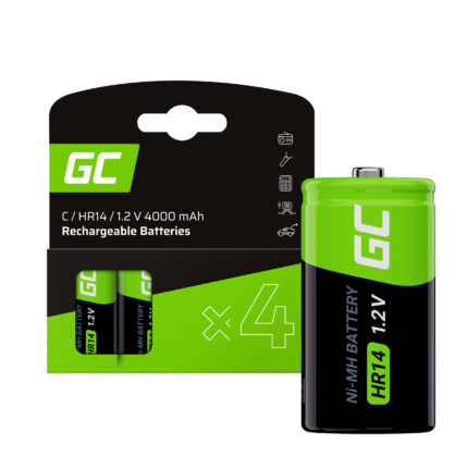 Gröna Cellbatterier 4x C R14 HR14 Ni-MH 1.2V 4000mAh