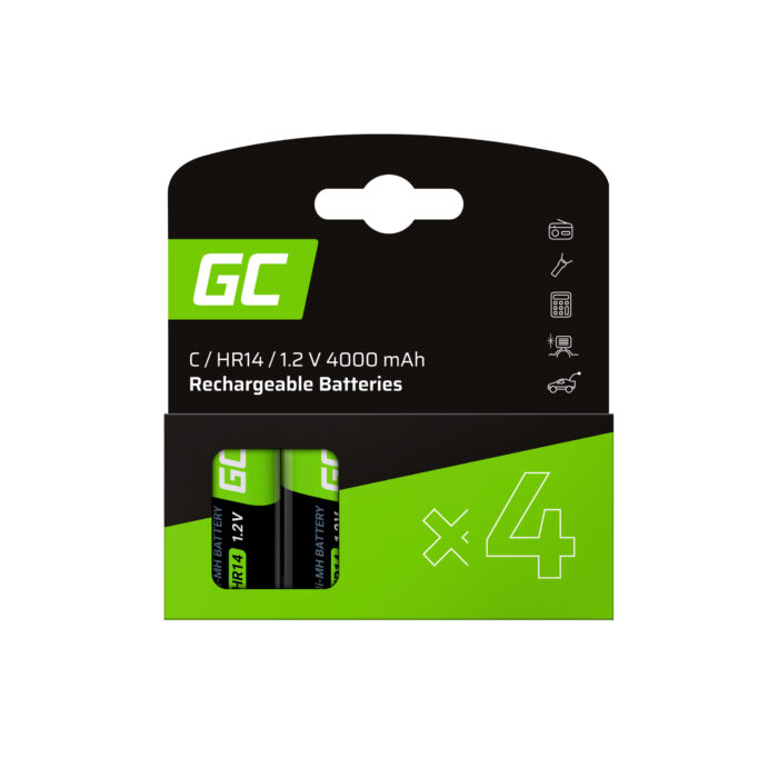 Gröna Cellbatterier 4x C R14 HR14 Ni-MH 1.2V 4000mAh - Bild 2
