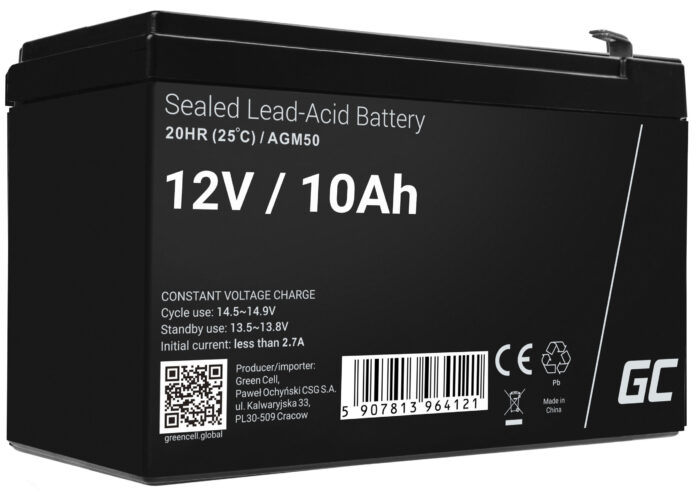 Green Cell AGM VRLA 12V 10Ah underhållsfri batteri för UPS-enheter. - Bild 1