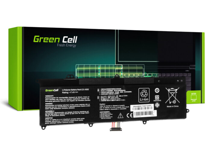 Green Cell batteri C21-X202 för Asus X201E F201E VivoBook F202E Q200E S200E X202E. - Bild 1