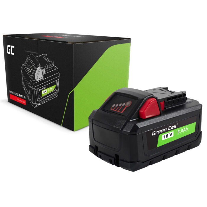 Green Cell batteri för Milwaukee M18 18V 8Ah Ersättningsbatteri M18 HB8 4932471070 - Bild 1