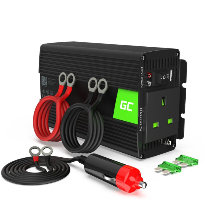 Green Cell Strömomvandlare 24V till 230V 300W/600W Modifierad sinuskurva UK PLUG - Bild 1