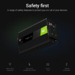 Green Cell Strömomvandlare 24V till 230V 300W/600W Modifierad sinuskurva UK PLUG - Bild 5