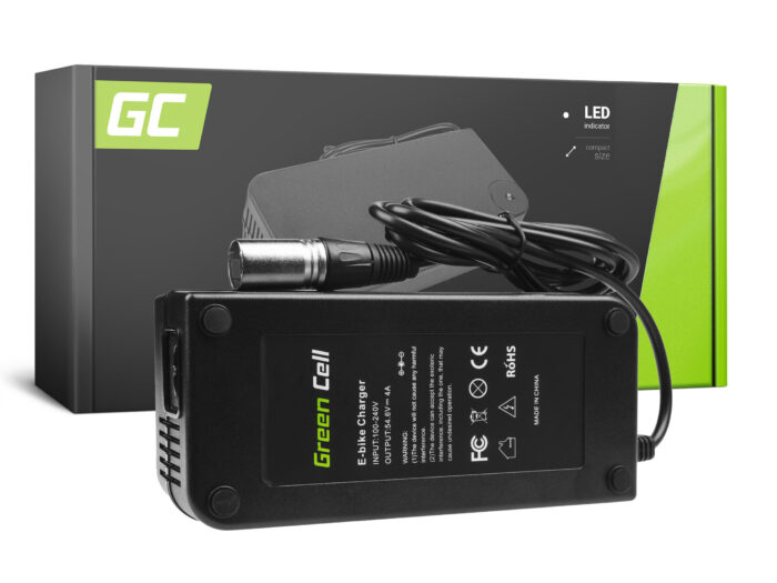 Green Cell Batteriladdare 54.6V 4A (XLR 3 PIN) för E-BIKE 48V. - Bild 1