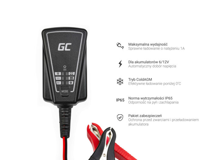 Green Cell Batteriladdare för AGM. Gel och Blysyra 6V / 12V (1A) - Bild 5