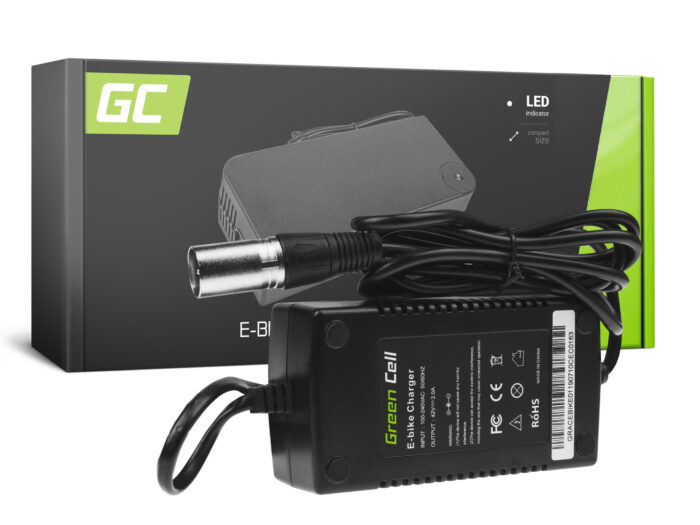 Green Cell Batteriladdare 42V 2A (XLR 3 PIN) för E-BIKE 36V. - Bild 1