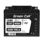 Green Cell CUBE AGM IP54 12V 40Ah VRLA Batteri Gel djupcykel skoter gräsklippare båt pråm gräsklippare traktor fiskebåt. - Bild 5