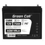 Green Cell CUBE AGM IP54 12V 75Ah VRLA Batteri Gel djupcykel powerchair fotovoltaisk fritidsbatteri husbil. - Bild 5