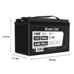 Green Cell CUBE AGM IP54 12V 90Ah VRLA Batteri Gel djupcykel skoter gräsklippare båt pråm gräsklippare traktor fiskebåt. - Bild 2
