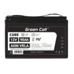 Green Cell CUBE AGM IP54 12V 90Ah VRLA Batteri Gel djupcykel skoter gräsklippare båt pråm gräsklippare traktor fiskebåt. - Bild 3