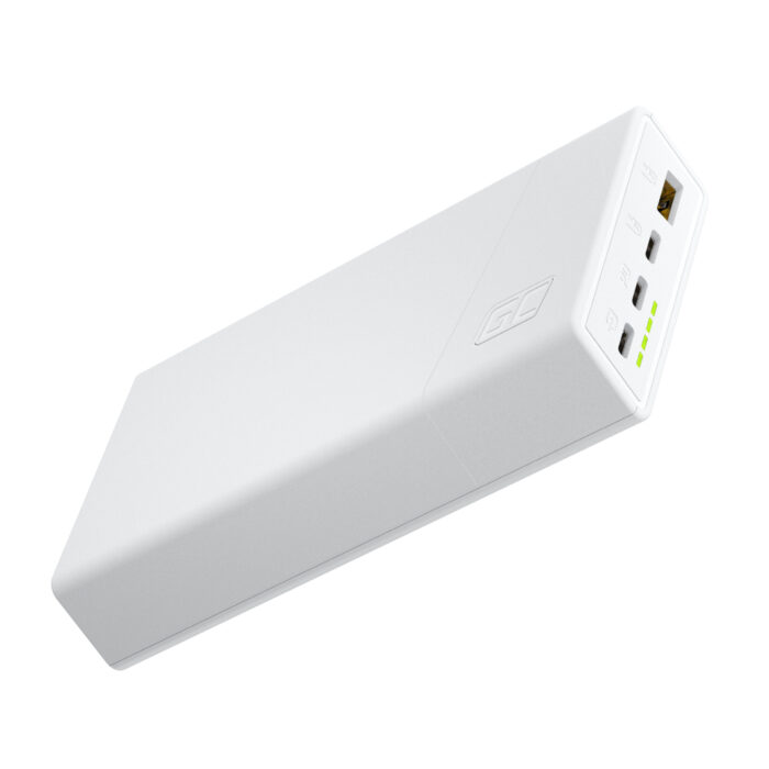 Green Cell PowerPlay 20S Vit Power Bank 20000mAh 22.5W PD USB C med Snabbladdning Bärbar Telefonladdare för iPhone 15 14 - Bild 1
