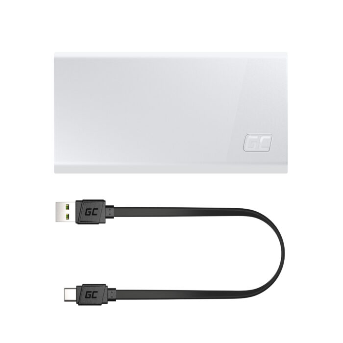 Green Cell PowerPlay 20S Vit Power Bank 20000mAh 22.5W PD USB C med Snabbladdning Bärbar Telefonladdare för iPhone 15 14 - Bild 2